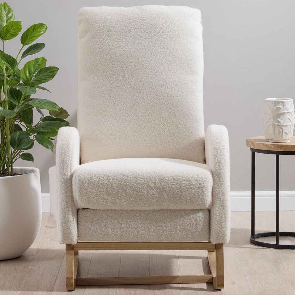 George Oliver Modern Accent Rocking Chair with Solid Wood Legs and ...