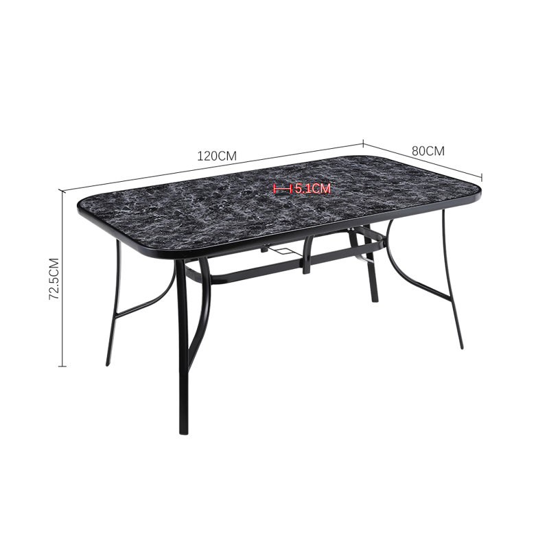 Rectangular Outdoor Dining Table, 72cm H x 120cm W x 80cm D