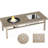 47-Inch Beige Aluminum 31 Fire Pit Table With 50,000 And Ice Bucket, Featuring Adjustable Flame Control Outdoor Propane In 4.5 Creating A Warm Cozy Space-868007489-868007488