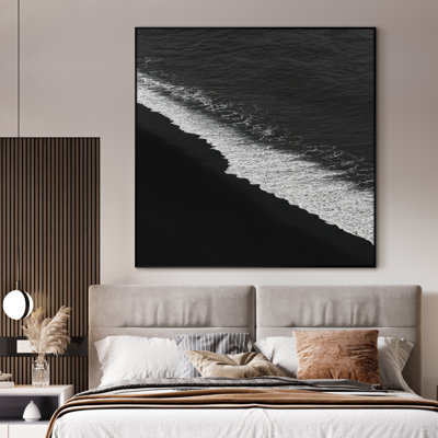 Très grand art mural imprimé sur tissu - Plage, océan, paysage, œuvre d'art, décoration pour le salon ou la chambre à coucher - «Assemblage requis du cadre (cadre non fini)»