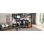 Queen Loft Bed With Desk And Storage Non-Woven Fabric Drawers, Metal Loft Bed Frame With Ladders, Nosie-Free