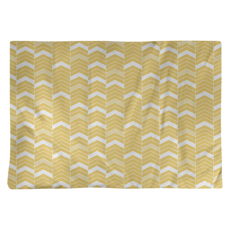 Récapitulatif à chevrons 18" lineed Stephenie, Jaune / Blanc, Coton