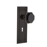 Mission Plate with Decorative Keyhole and Waldorf Black Door Knob