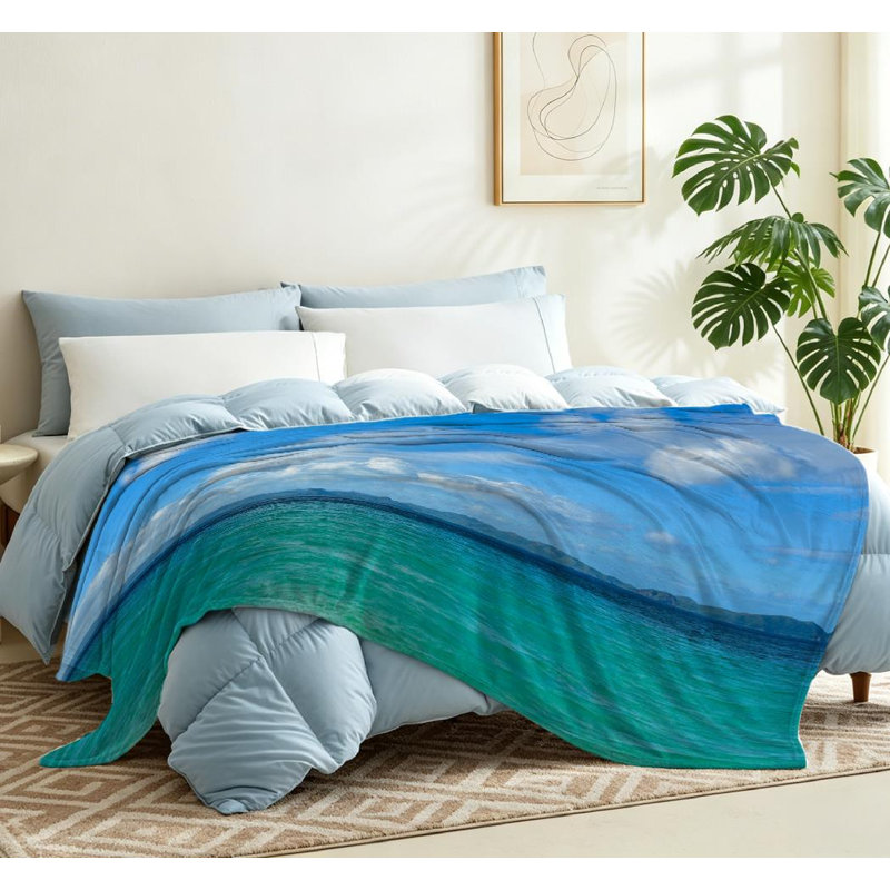 Jeté en flanelle bleue ultra douce, Throw 50" x 60"
