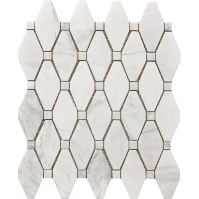 Large Marble Rhombus  Mosaic Polished