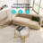 Evajoy Glass Top Coffee Table, 27.6" Alloy Steel Round Coffee Table-99058910