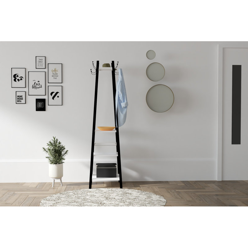 Porte-manteaux avec rangement, Blanc