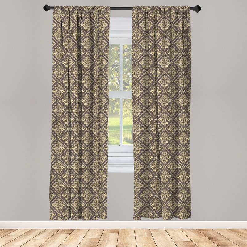 Paire de rideaux semi-transparents avec passe-tringle Damask, 28 po x 84 po