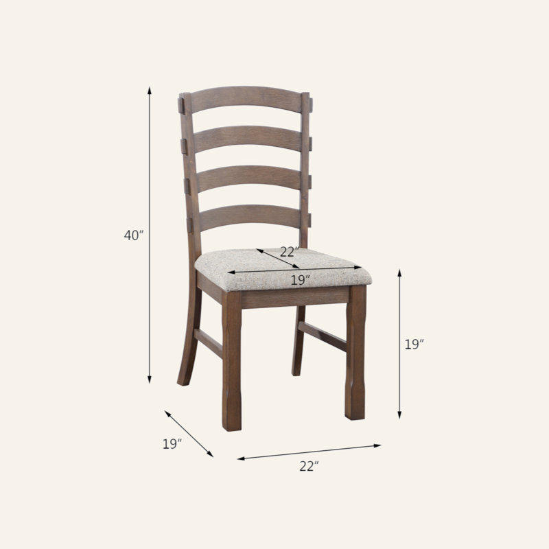 Ensemble de 2 chaises d'appoint en tissu gris, brun rustique et chêne