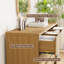 Commode moderne à 7 tiroirs pour chambre à coucher, commode de 140 cm de large avec profil incurvé, commode en bois de style milieu du siècle sans poignées, grande commode pour chambre à coucher ou salon-881426781