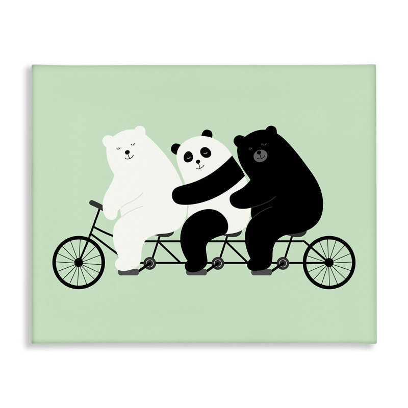 Ours en trio sur toile, art par Andy Westface, H 36 po x l 48 po