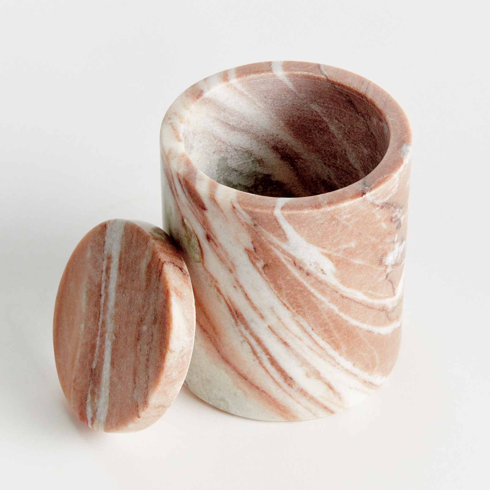 JAQUELINE ROUND LIDDED BOX SHORT, 6" H x 5" W x 5" D