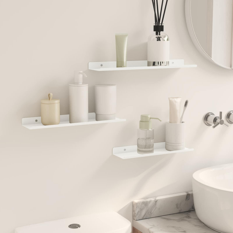 Steel Floating Shelf, White