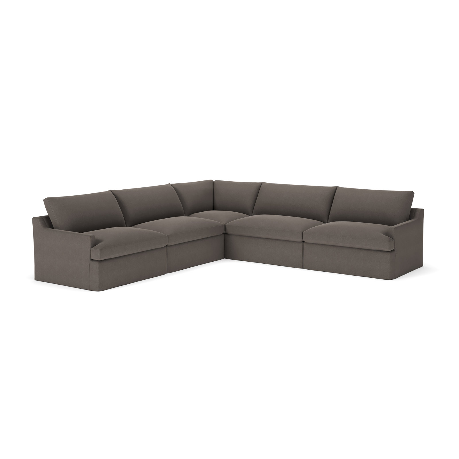 Wrenley 5-Piece Sectional, Drusky Charcoal Sustain® Basketweave