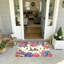Tapis de sol crème à motif floral d'hortensias « Hello » 51 x 81 cm