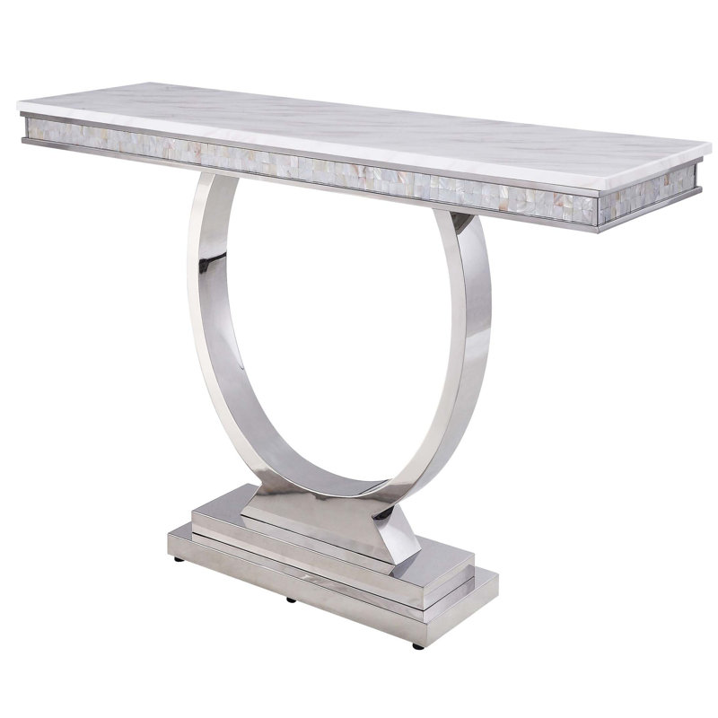 White And Silver Sofa Table