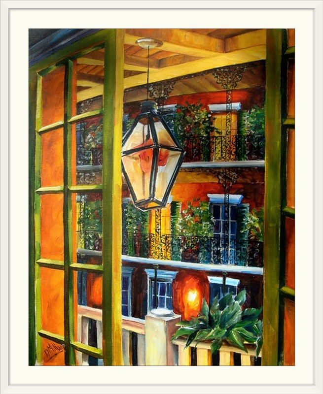 «View from a French Quarter Window» par Bebe, reproduction d'art, H 10 po x l 8 po x P 1,5 po, Toile