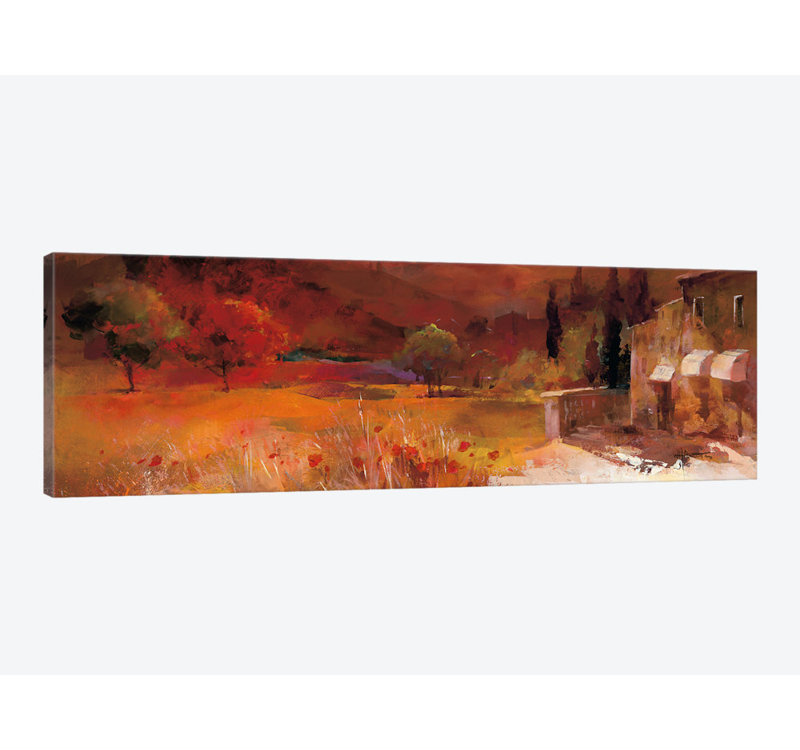 « romantique tuscany ii », reproduction sur toile, H 24 po x l 72 po x P 1,5 po