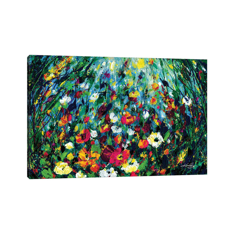 In The Enchanted Garden III by Kathy Morton Stanion - Wrapped Canvas Painting, 30.48 cm H x 45.72 cm W