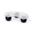 Table basse moderne Chrisina avec plateau 100% verre trempé, 47,2 po x 11,8 po x 27,6 po | Pieds coulés en polyuréthane durable, finition élégante en noyer et bronze | Parfait pour le salon et les espaces contemporains, design élégant-112290064-112290063