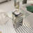 Clear Tempered Glass End Table Set Couch Side Table With Mirrored Silver Base Set Of 4