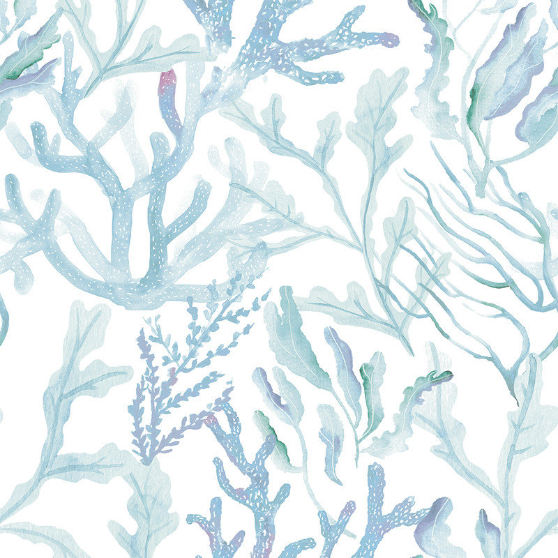 Coral Reef Peel and Stick Wallpaper, Blue