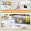 Table basse moderne à double couche ovale avec base en marbre blanc Plateau en verre trempé - facile à nettoyer Anti-rayures-526638624