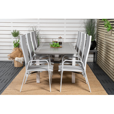 Jayesh 8 - Person Patio Dining Set with Extendable Rectangular Table