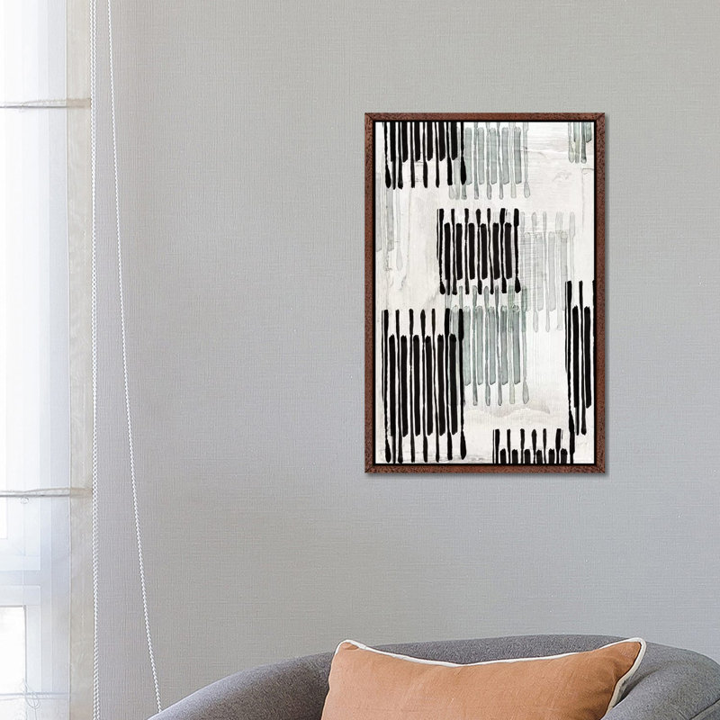 Linked to Silver I 1 Piece Painting on Canvas, 66.04cm H x 45.72cm W x 3.81cm D, Classic Brown Wood Framed