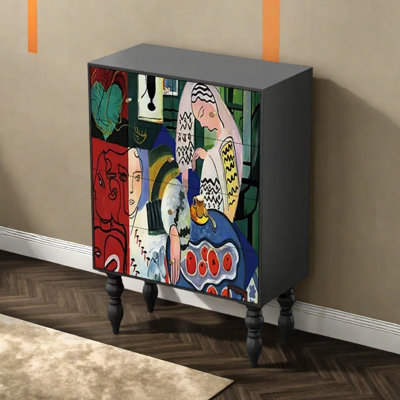 Commode d'appoint de rangement moderne à cinq tiroirs