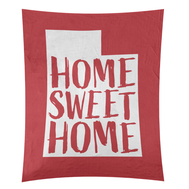 Tapisserie murale Home Sweet Utah, Rouge, H 60 po x l 51 po