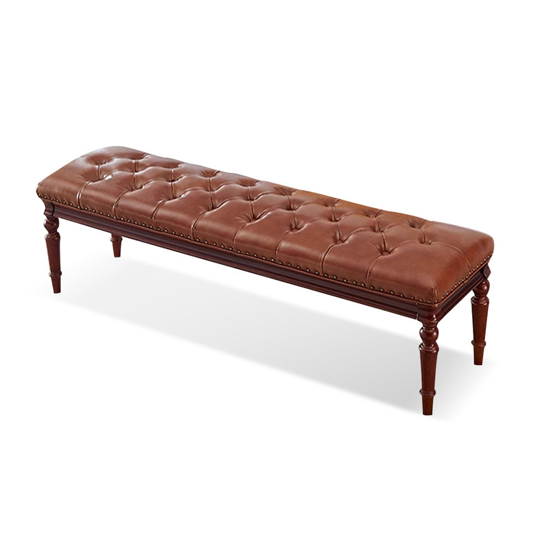 Banc en cuir brun de style moderne pour chambre et vestibule brun, Brun