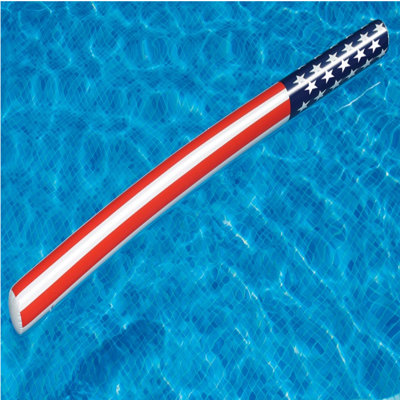 Patriotic Stars And Stripes Inflatable Swimming Pool Float - 72" - Red And White