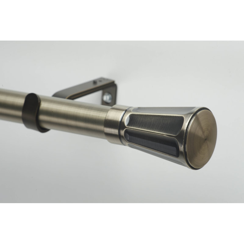 Tringle à rideaux simple Clyburn 1,125 po, Antique, H 3,5 po x l 96 po x P 5,25 po