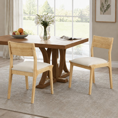 Upholstered Dining Chairs with Solid Wood Frame（Set Of 2）