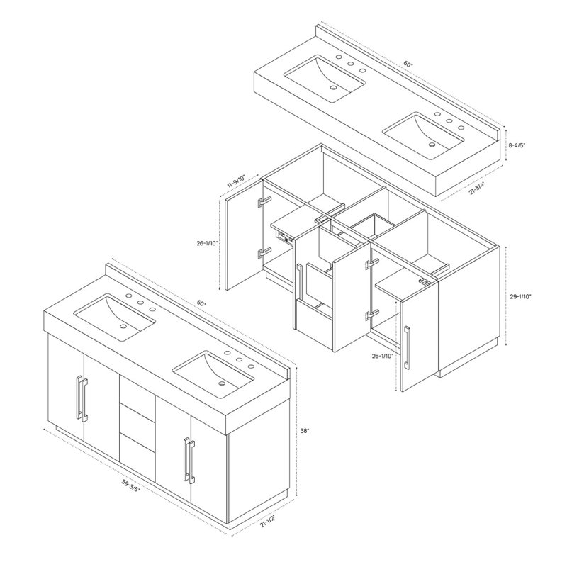 Orville Vanity, 60" W