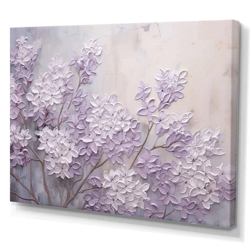 Blooming Lilac Melody I - Lilacs, art mural encadré, H 24 po x l 32 po, Toile tendue, Sans cadre