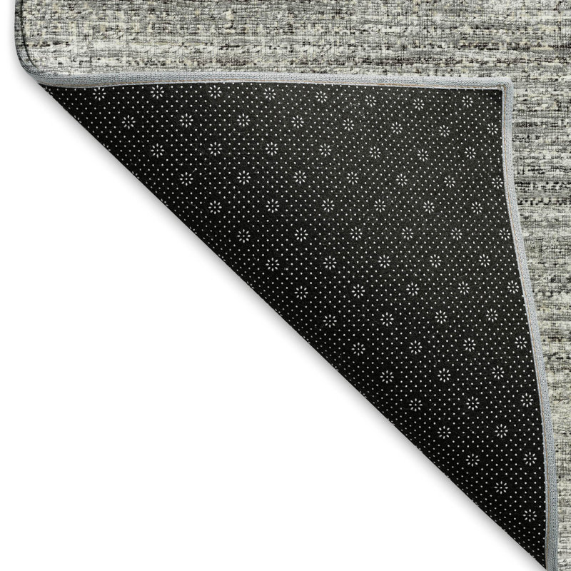 Premium Machine Washable Mayfield Silver Rug, Rectangle 2'6" x 3'10"