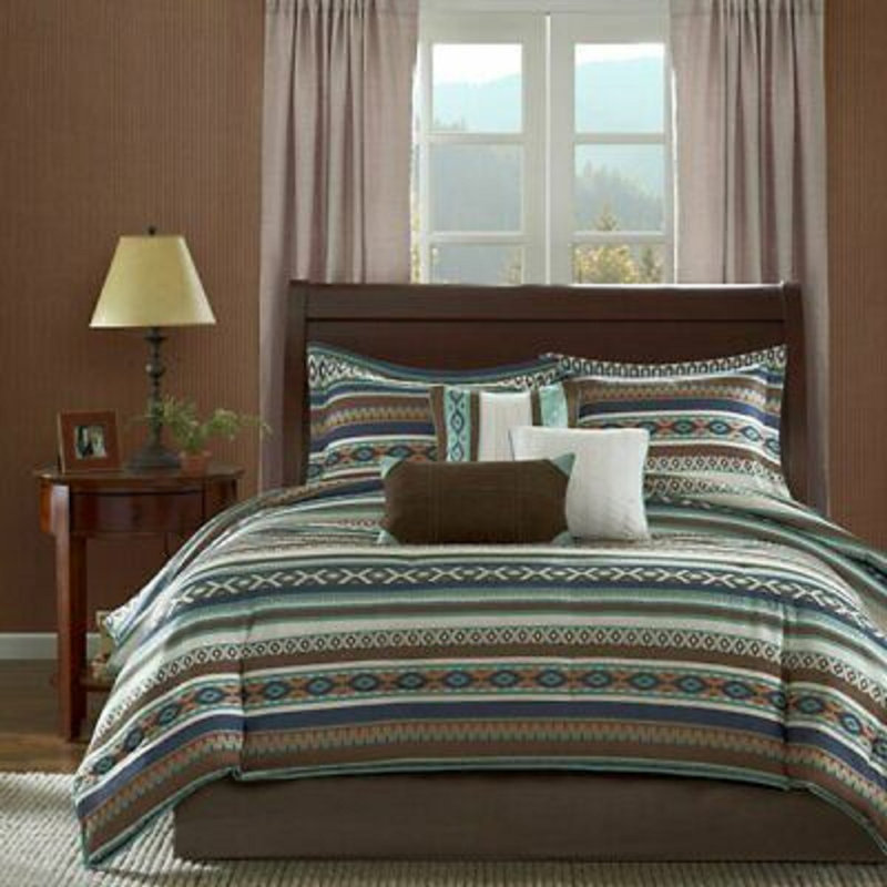 White/Brown 7 Piece Comforter Set