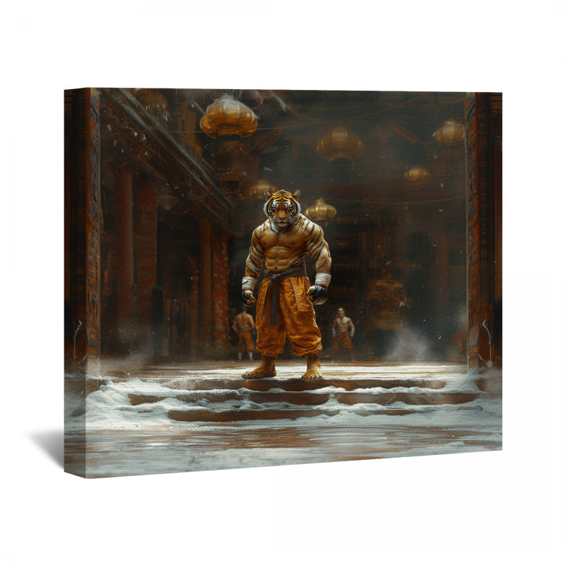 Tigre sur toile tendue - Décoration murale animal, H 11 po x l 14 po
