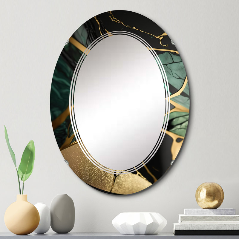 Miroir mural abstrait en marbre Patrcia, 30 po x 20 po