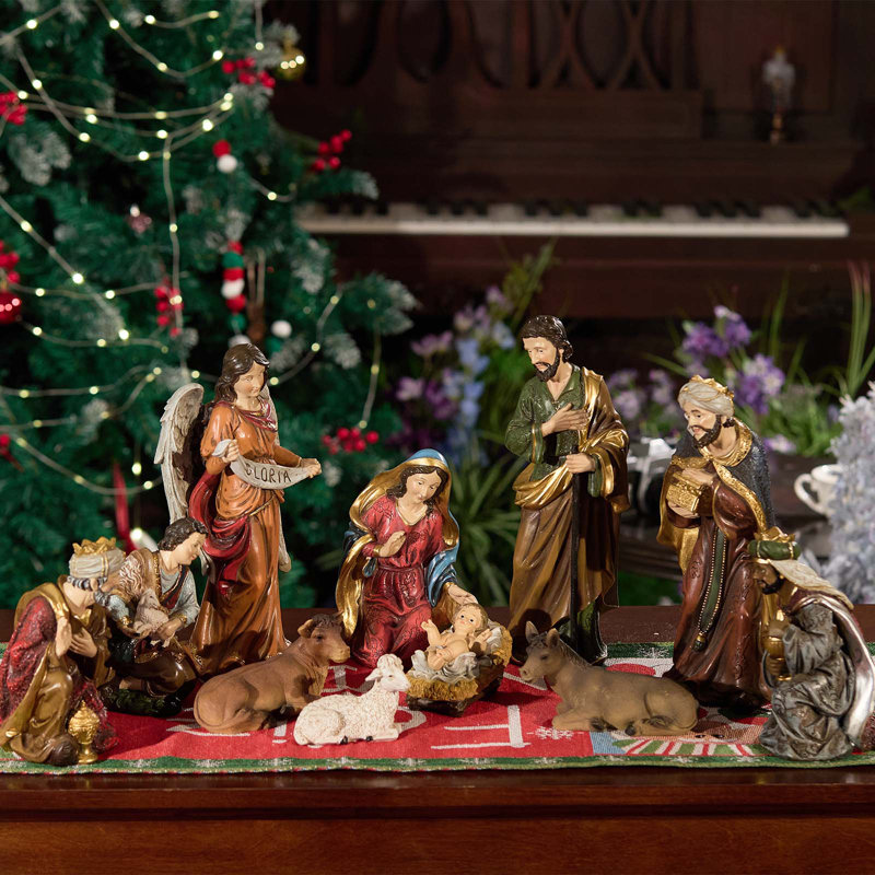 Christmas Nativity Set, 30cm H x 60cm W x 30cm D
