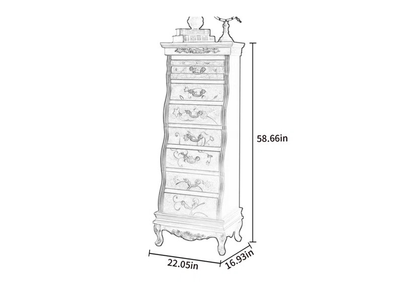 Solid wood wall-mounted painted chest