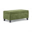 Repose-pieds de rangement avec couvercle rabattable, assemblage facile, pieds bouclés en tissu et bois d'hévéa, vert rétro