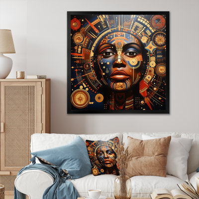 Orange orange, portrait de femme esprit - art mural afro-américain