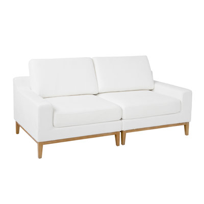 Bourbeau 2-Piece Upholstered Slipcovered Loveseat Sectional Sofa