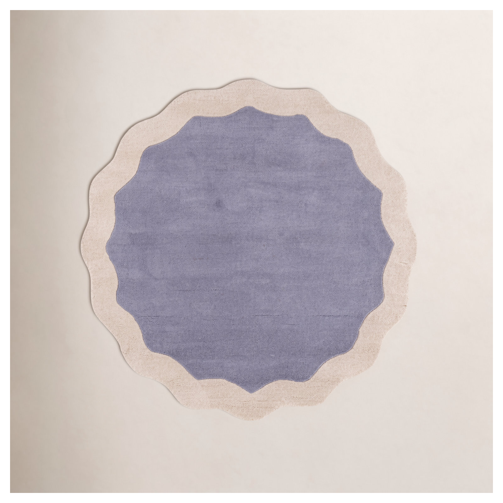 Metro 435 Hand Tufted Wool Pile Solid Color Rug, Round 6'
