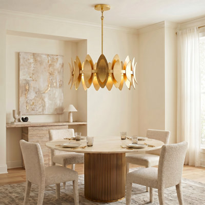 Hayley 6-Light Gold Leaf Pendant Light