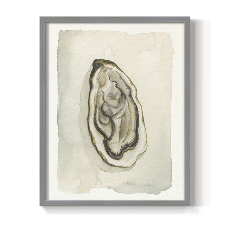 Soft Half Shell II Framed Print - Solid Wood, Gray, 10" H x 8" W