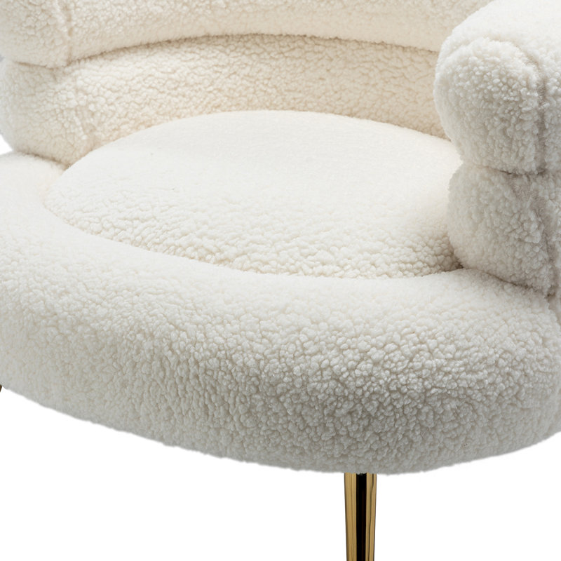 Fauteuil demi-tonneau 30,7 po Marsden, Polyester ivoire